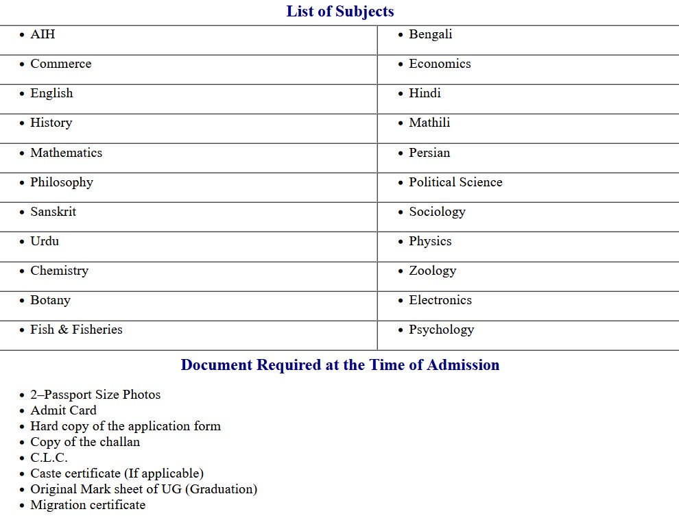 BRABU PG Edit Online Form 2021-23