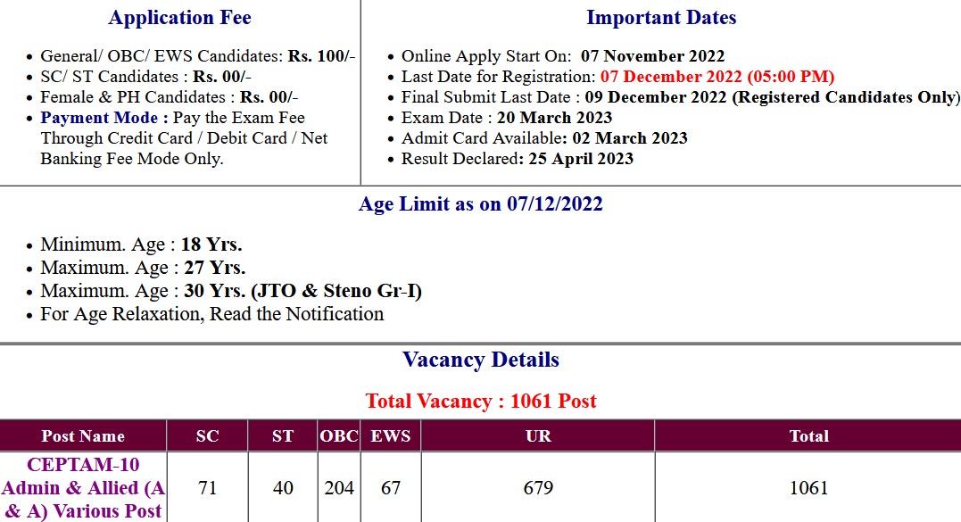 DRDO CEPTAM-10 Admin and Allied (A and A) Examination Result 2023